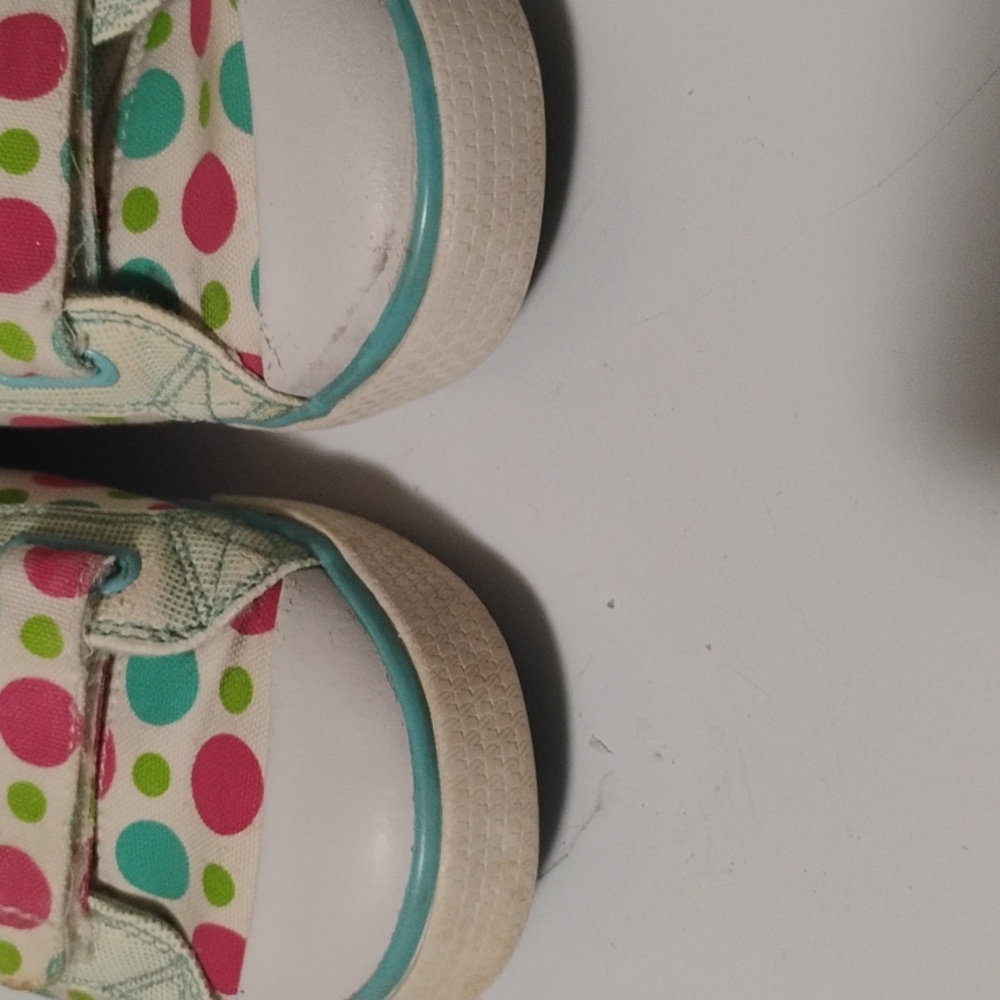 DC  Sneakers - Cream, Green, and Pink Polka Dots - Picture 8 of 11
